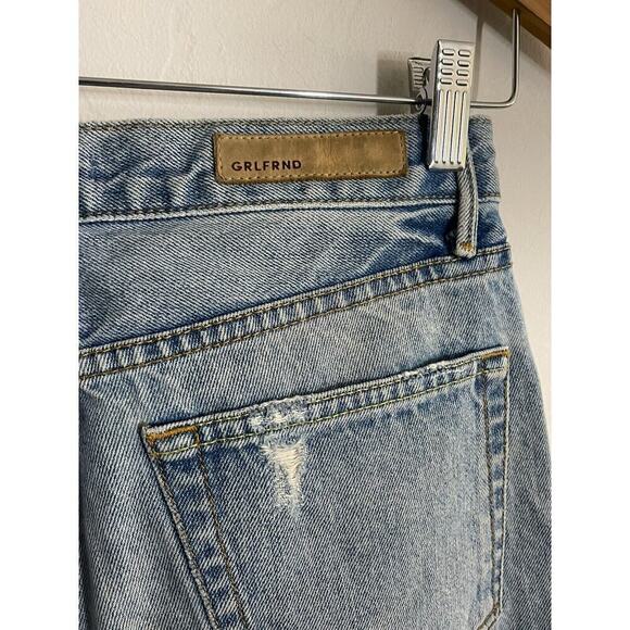 Grlfrnd 27 Jeans Helena High Rise Distressed Guess Again Straight Crop - Picture 6 of 8
